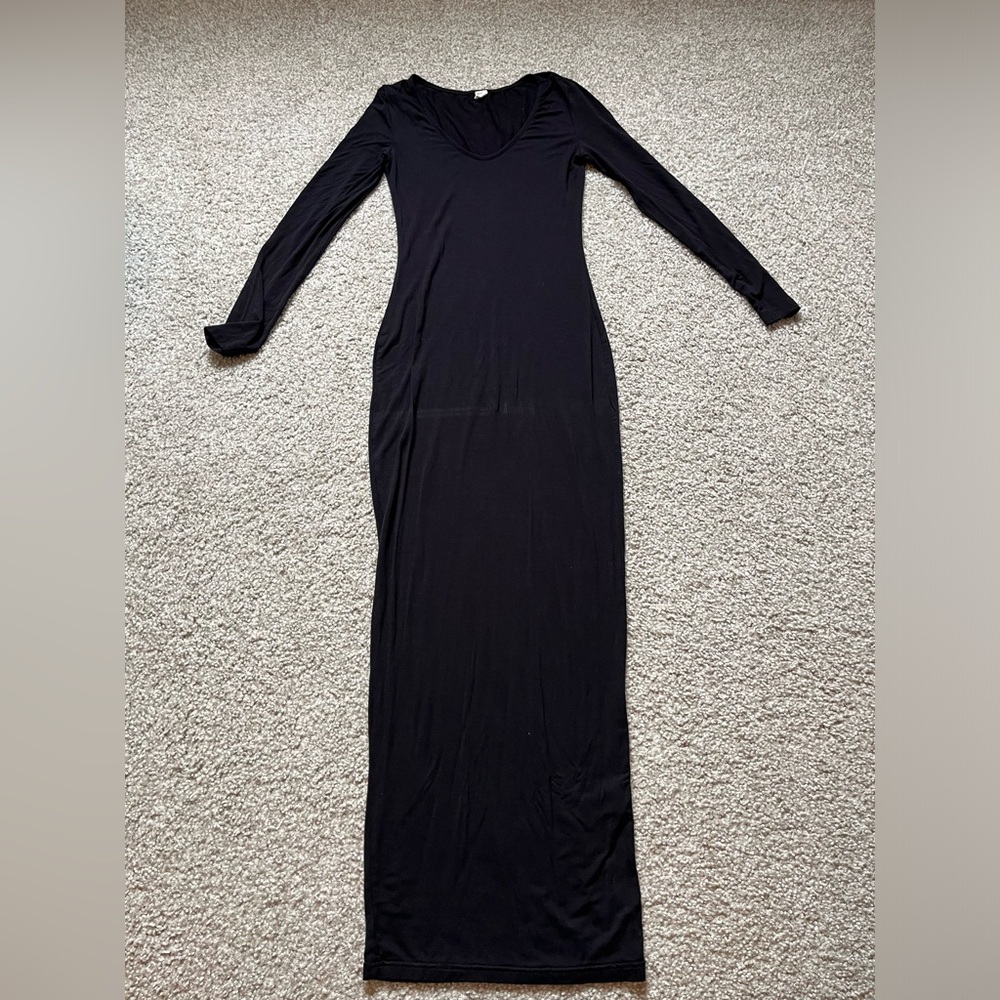 Black Long Sleeve Maxi Dress